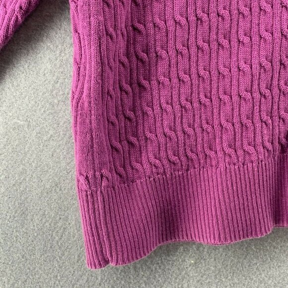 Vintage Lands End Cable Knit Sweater Womens Plus Size 2X 20W-22W Pink Clueless - Picture 5 of 10